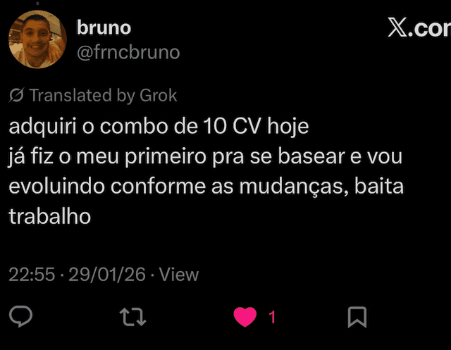 Usuário celebrando entrevista conseguida no Twitter